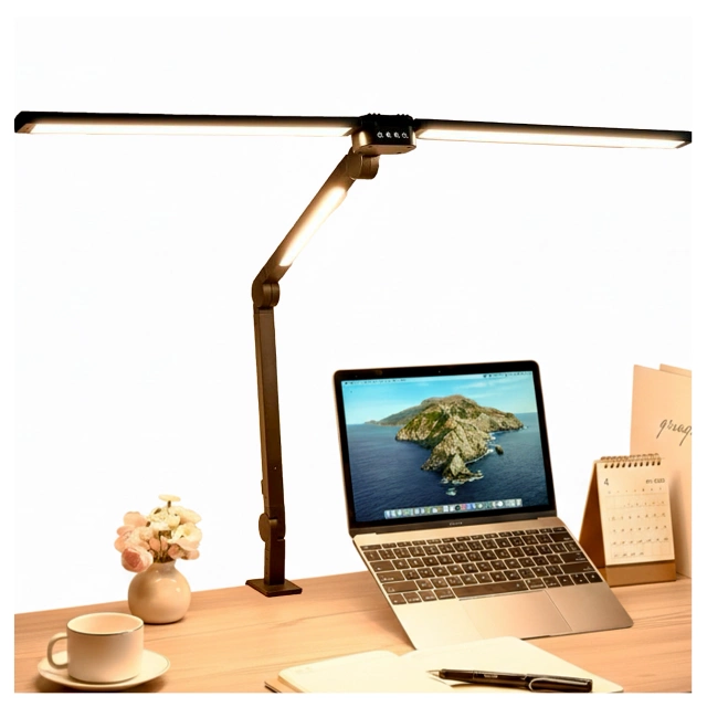 Skládací LED stolní lampa Alogy SmartDesk™ s trojitým osvětlením, nastavitelným jasem, upevněním na stůl, ochranou očí – černá