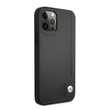 Etui na telefon BMW BMHCP12LRCDPK do Apple iPhone 12 Pro Max 6,7" czarny/black hardcase Leather Deboss