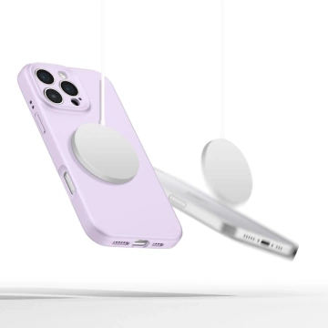 Tekutý silikónový obal Etui Tech-Protect MagSafe pre iPhone 16 Pro, fialový