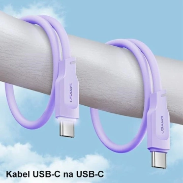 Kabel USMAS USB-C na USB-C PD Fast Charging 1.2m fioletowy