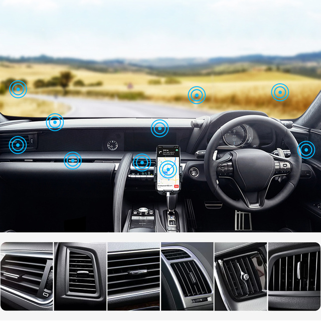 Alogy 2in1 Autofenster-Telefonhalterung für Armaturenbrettgitter, schwarzes USB-C-Kabel 2,4 A, 1 m