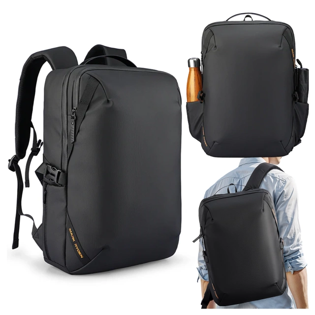 Mark Ryden 15,6" Laptop-Reiserucksack, wasserdicht, 21 l Fassungsvermögen, mit Schlüsselanhänger und Pfeife, 44 x 29 x 17 cm – Schwarz