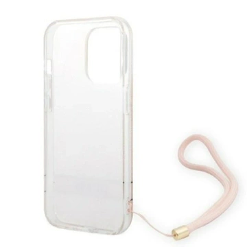 Guess GUOHCP14LH4STP case for Apple iPhone 14 Pro 6.1" pink/pink hardcase 4G Print Strap