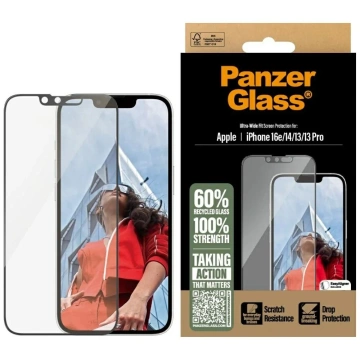 Загартоване скло PanzerGlass Ultra-Wide Fit для iPhone 16e з аплікатором EasyAligner