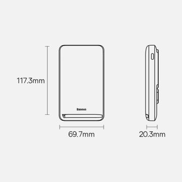 Baseus Magnetic Bracket 10000mAh 20W powerbank with MagSafe - blue USB-C cable 60W 0.5m