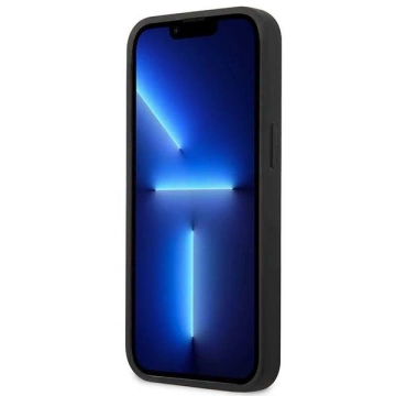 Etui Mercedes MEHCP13SPSQRE do iPhone 13 mini 5,4" černý/červený pevný obal Kožený vzor hvězd