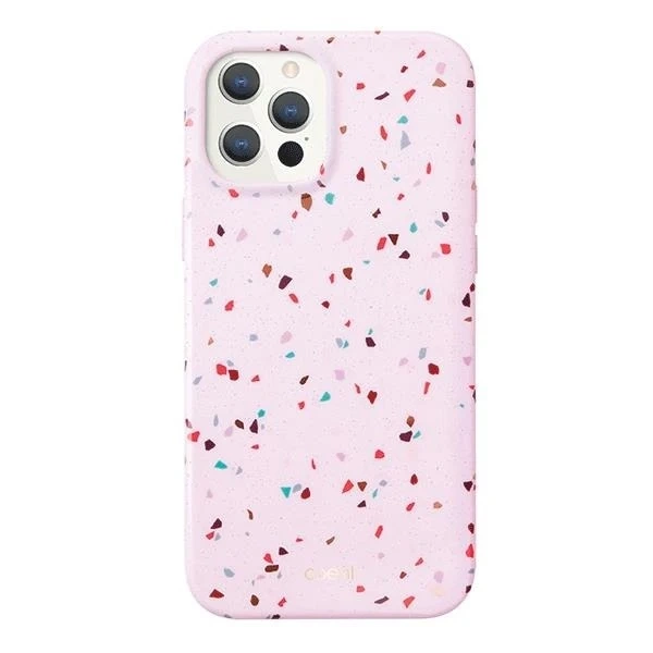 UNIQ pouzdro na telefon Coehl Terrazzo pro iPhone 12 Pro Max 6,7" růžová/modrá růžová