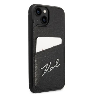 Karl Lagerfeld KLHCP14MCSSK protective phone case for Apple iPhone 14 Plus 6.7" hardcase black/black Signature Logo Cardslot