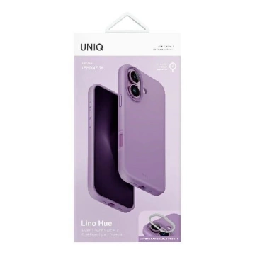 Etui UNIQ Lino Hue do iPhone 16 MagClick Różowe Silikonowe