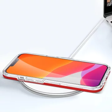 Clear 3in1 etui do iPhone 13 żelowy pokrowiec z ramką czerwony