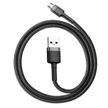 Baseus Cafule USB-zu-Micro-USB-Kabel 50 cm QC 3.0 2.4A Grau und Schwarz