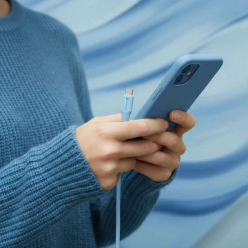 Kabel USB-C – USB-C 100W Forcell F-Energy Silicone 1 m C347 niebieski