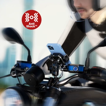 Držák na motorku KEWIG M11B pro telefon s QC 3.0 15W Qi nabíječkou černý