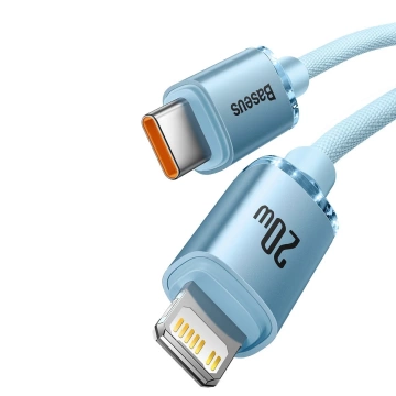 Baseus Crystal Shine Series USB typu C - Lightning kabel rychlé nabíjení Power Delivery 20W 1,2m modrý (CAJY001303)