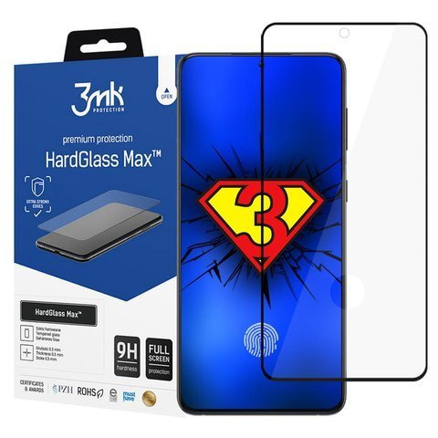 3mk HardGlass Max Finger Print Glass for Samsung Galaxy S21 Plus Black