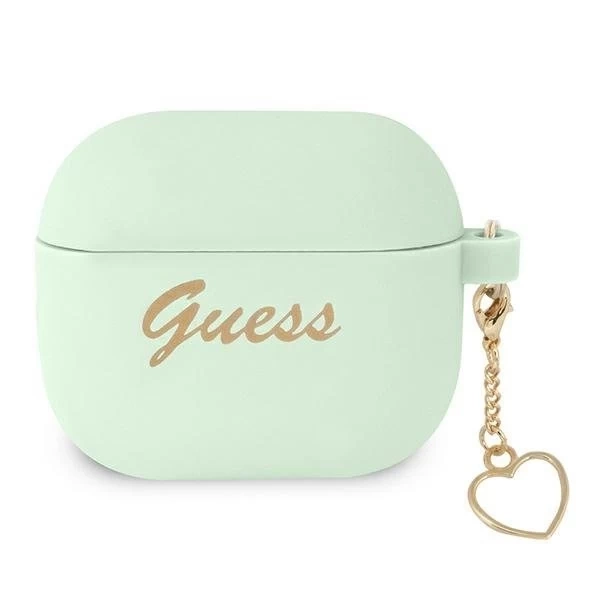 Чохол Guess GUA3LSCHSN AirPods 3 зелений/зелений Silicone Charm Heart Collection