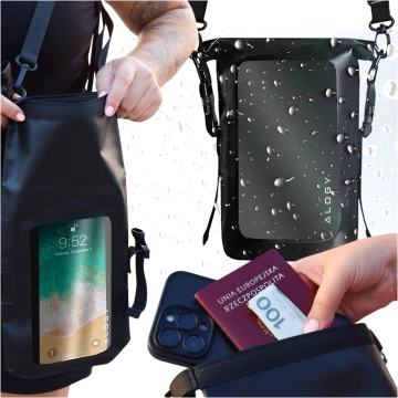 Pouch Vodotěsné pouzdro na telefon Velká taška Pouzdro Vodotěsné Alogy Vodotěsné černé