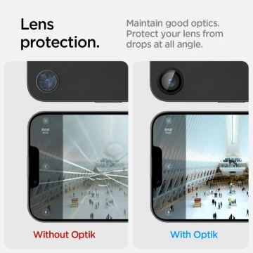 Захисний чохол для камери для iPhone 16e Spigen Optik Pro Glas.TR "EZ Fit", 2 шт., чорний