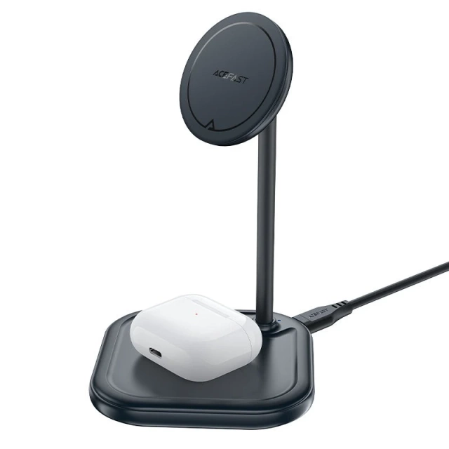 Acefast 15W Qi Wireless Charger for iPhone (with MagSafe) and Apple AirPods Stand Stand Magnetic Holder Gray (E6 Gray)