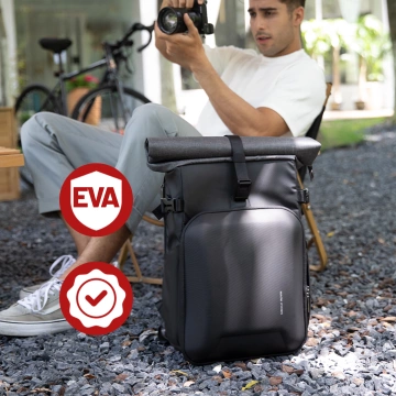 Mark Ryden Kamera- und Ausrüstungsrucksack, wasserdicht, 30 l Fassungsvermögen, stoßfestes EVA-Material, mit Fächern für Zubehör und einen 15,6-Zoll-Laptop (48 × 27 × 19 cm) – Schwarz