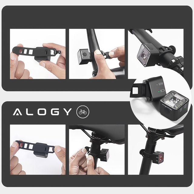 2-in-1 Alogy Bike Rear Front Light Smart Bicycle Flashlight Waterproof Front & Rear Light 120lm IP66