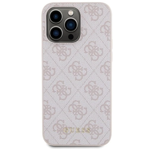 Чохол Guess GUHCP15XG4GFPI для iPhone 15 Pro Max 6.7" рожевий/рожевий жорсткий чохол 4G Metal Gold Logo