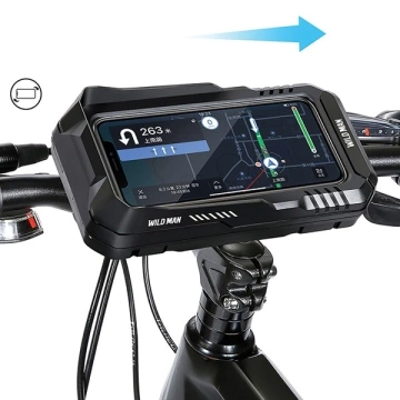 Wildman FK4 Fahrrad-Lenkertasche, wasserdicht, Handytasche, Schwarz