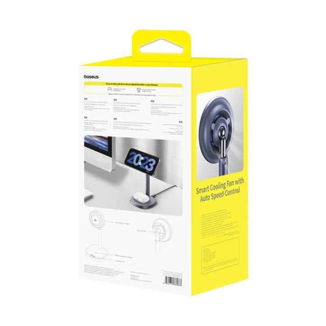 Baseus Orbit 2 Pro MagSafe Qi2 20W 2in1 Induktives Ladegerät mit Kühlung Grau