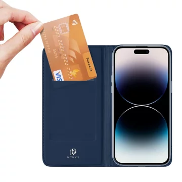Dux Ducis Skin Pro iPhone 15 Pro pouzdro s klopou a peněženkou - modré