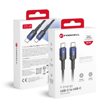 Kabel USB-C – USB-C 60W Forcell F-Energy Gradient 1 m C354 czarny