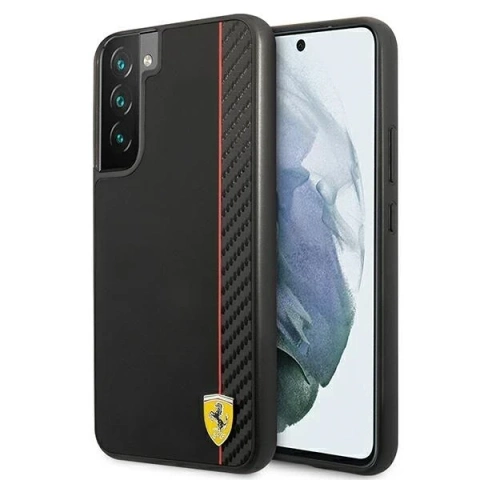 Etui Ferrari FESAXHCS22MBK до Galaxy S22 S906твердий чохол On Track Carbon Stripe чорний/чорний