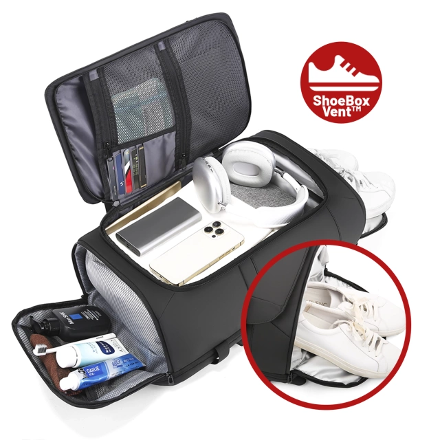 Водонепроникний рюкзак Bange для ноутбука 15.6", city traveler, 45х30х16 см, для роботи, літака, чоловічий, жіночий, з USB портом Чорний