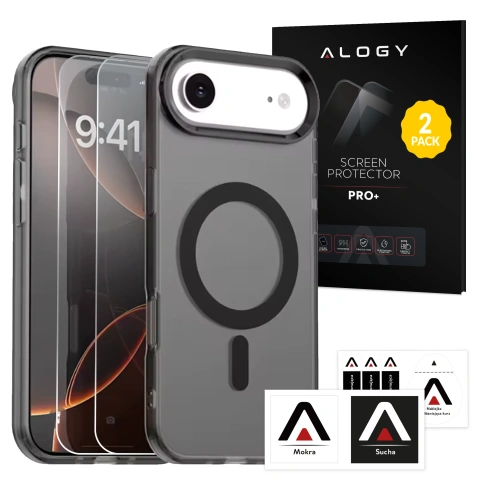 Pouzdro pro Apple iPhone 16 Pro Max Alogy MagSafe Hybrid Matte Case Matte Cover with Lens Protection Black