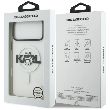 Etui Ochronne do iPhone 17 Pro Karl Lagerfeld IML Choupette Sketch MagSafe Transparentne