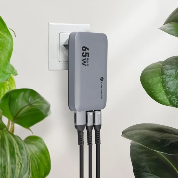 Зарядний пристрій Forcell GaN III 65 Вт 2xUSB-C USB-A PD QC SFC