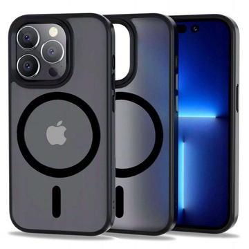 Ochranné puzdro MagMat MagSafe puzdro na telefón pre Apple iPhone 13 Pro Matte Black Glass