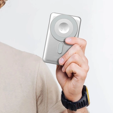 Powerbank Dudao K29 10000mAh 20W MagSafe Kable Podstawka Srebrny