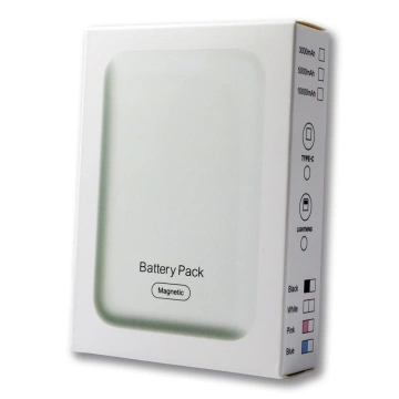 Bezdrôtová powerbanka Ecobox MagSafe biela 10000 mAh