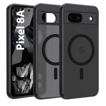 Google Pixel 8a case Alogy MagSafe Hybrid Matte Case MagMat matte black back cover