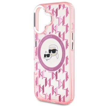 Karl Lagerfeld iPhone 16 6.1" Case Pink MagSafe IML Monogram Karl