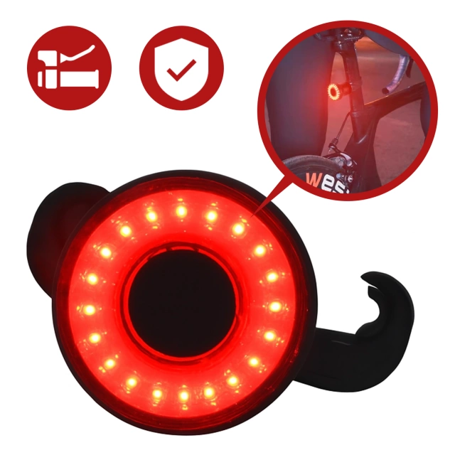 Bicycle rear light for the rear of the bike LED lighting rear light red aluminum waterproof IPX4 50lm Alogy
