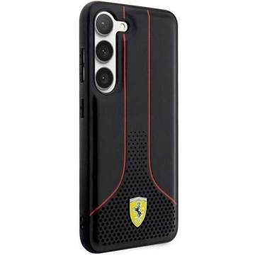 Pouzdro Ferrari pro Samsung Galaxy S23 Plus HardCase Perforated 296-P černé