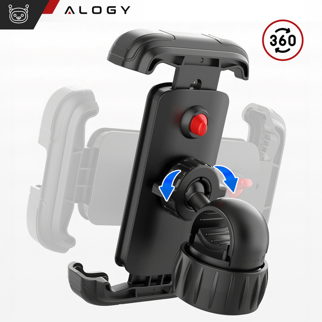 Bike Phone Holder 4.7-6.8" for Phone Bike Handlebar for Bike Motorcycle Adjustable Alogy Sport Black