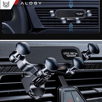 Автомобільний тримач Gravity для автомобільної решітки, Alogy Airvent Black