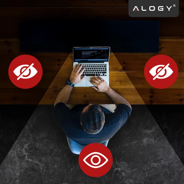 Magnetyczna folia prywatyzująca do MacBook Air 13" 2018–2021 – ochrona prywatności, łatwy montaż, pokrowiec do przechowywania, redukcja odblasków – Alogy SecureView™