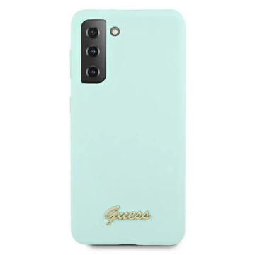 Guess GUHCS21MLSLMGLB S21  G996 niebieski/blue hardcase Silicone Script Metal Logo