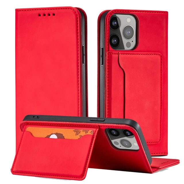 Магнітний чохол для карток для iPhone 13 Pro Max Pouch Card Wallet Card Holder Red