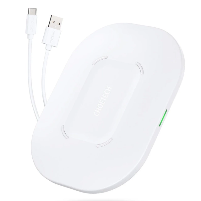 Choetech Qi bezdrátová nabíječka 15W kabel USB - USB Typ C 1m bílý (T550-F-V2)