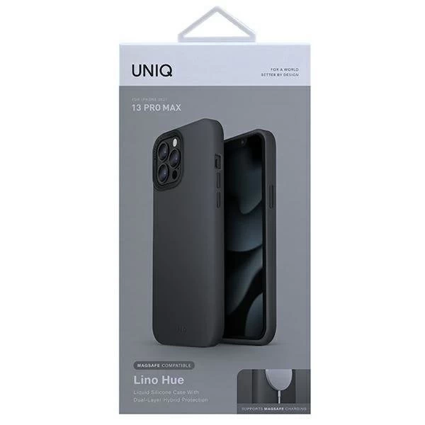 UNIQ case Lino Hue iPhone 13 Pro Max 6.7" grey/charcoal gray MagSafe