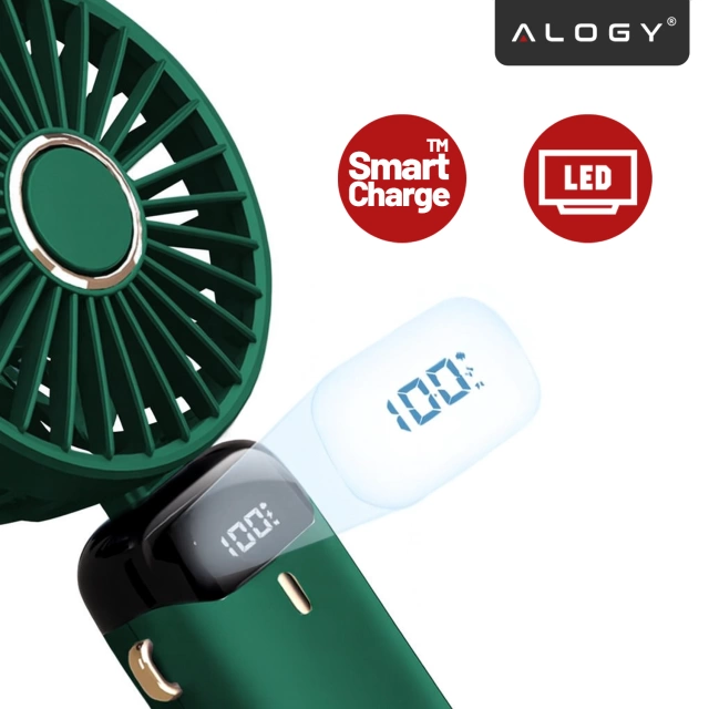 Ventilátor Ventilátor Ručný ventilátor Bezdrôtový stolný prenosný počítač Alogy s držiakom telefónu USB-C námornícka modrá